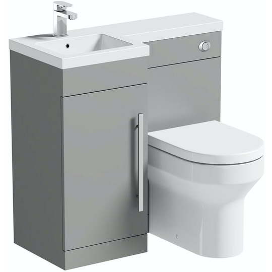 MySpace slate matt grey left handed combination unit with Wharfe back to wall toilet - Grey - Orchard