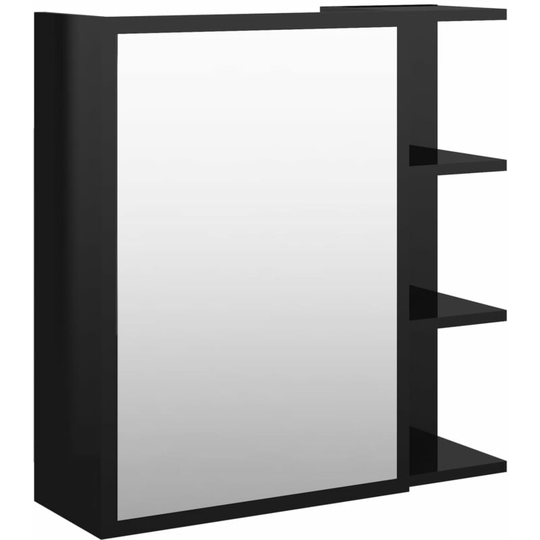 Vidaxl - Bathroom Mirror Cabinet High Gloss Black 62.5x20.5x64 cm Engineered Wood Black