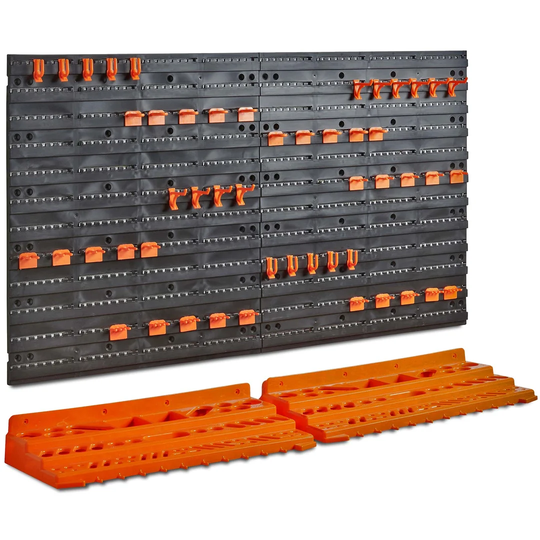 Saboun Symple Stuff Garage Wall Tool Rack Pegboard + Shelf Tool Organiser / Holder ? Wall-Mounted/ Fixed, Includes 50 Assorted Hooks ? Ideal for Home,