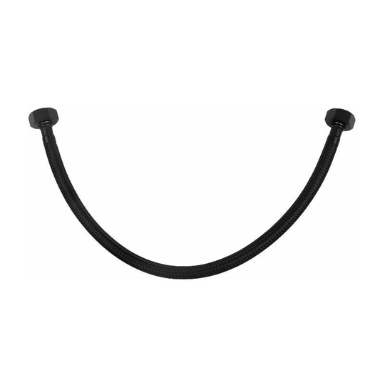Tecra - 60cm 1/2' x 1/2' Inch bsp Black Nylon Braided Flexible Faucet Flush Hose