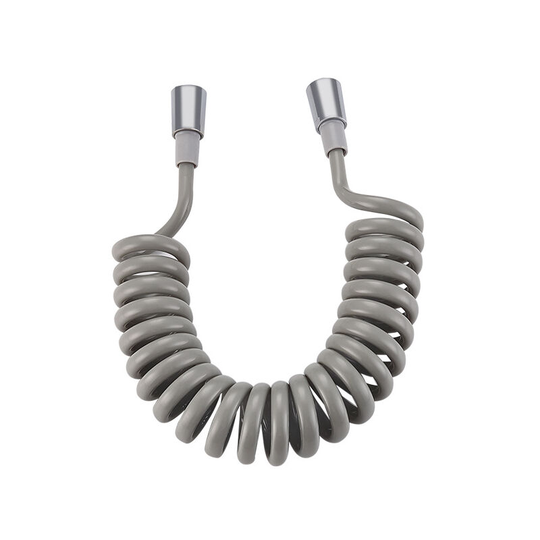 BR-Vie 2m Telescopic Shower Hose abs Replacement Spring Shower Hose for Bathroom Handheld Shower Head Toilet Bidet Sprayer (Gray)