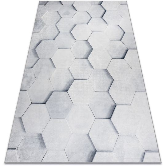 Andre 1180 washing carpet Honeycomb, hexagon 3D anti-slip - grey gray 160x220 cm
