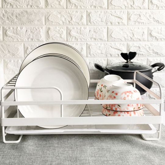 Metal Wire Dish Cup Rack with Drip Tray - Livingandhome