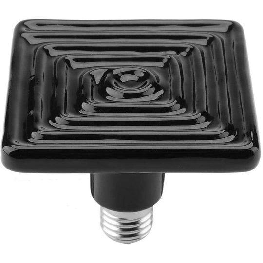 Ceramic tile for heating lamp, black infrared ceramic reptile incubator for pets (150W)