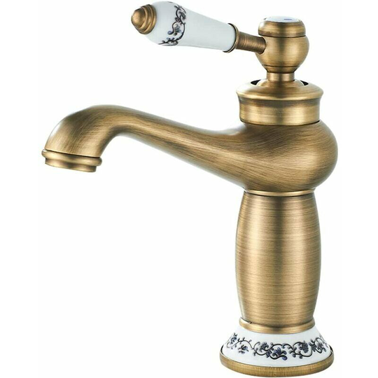Bathroom faucet, retro brass sink faucet, modern sink tap with durable design and hot and cold copper body adjustable with sink sink mixer