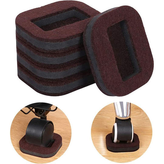 Sunflowergb - 15 Pack Felt Roller Cups, Felt Pads for Hardwood Floor, Hardwood Furniture Pads for Hardwood Floors to Prevent Scratches.
