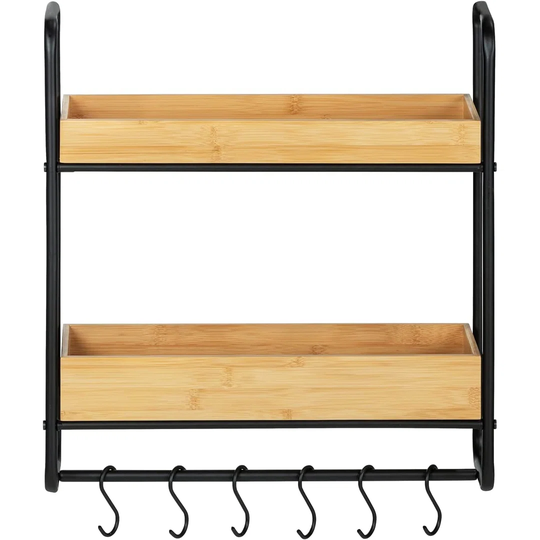 Tulloch 2 Piece Tiered Shelf with Hooks