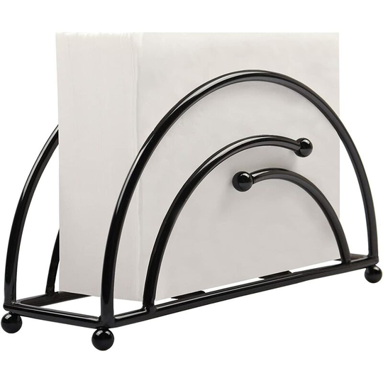 Vertical Napkin Holder for Table Decor, Freestanding Metal Paper Holder for Kitchen Counter, Black Paper Napkin Organizer, Durable Tissue Dispenser