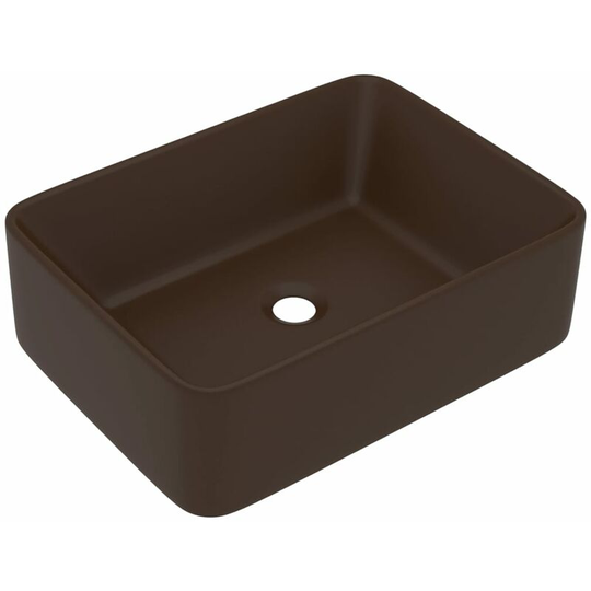 Luxury Wash Basin Matt Dark Brown 41x30x12 cm Ceramic vidaXL - Brown