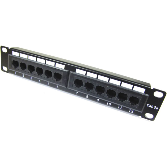 Patch panel 10 for server rack cabinet 12-Port RJ45 Cat.5e utp 1U - Rackmatic