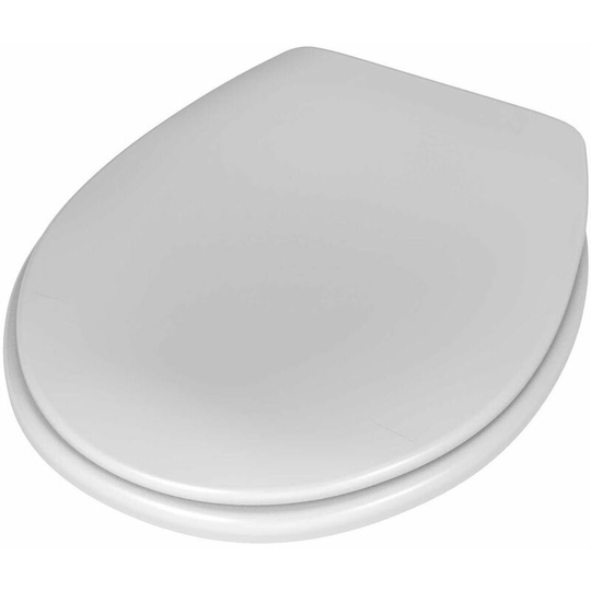 NymaCARE Bathroom Toilet Seat wc White Stainless Steel Pillar Hinge Top Fix