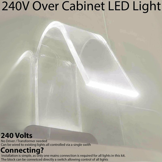 Loops - 1x Over Cabinet led Kit natural white Curved Glass Light Bathroom Make Up Lamp
