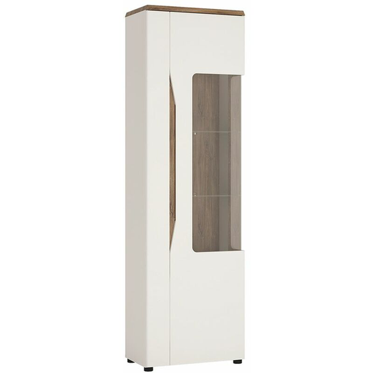 Delly 1 Door Display Cabinet (Rh) - White