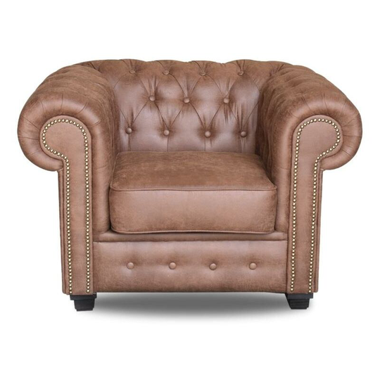 Hever Chesterfield Armchair Grey - Grey