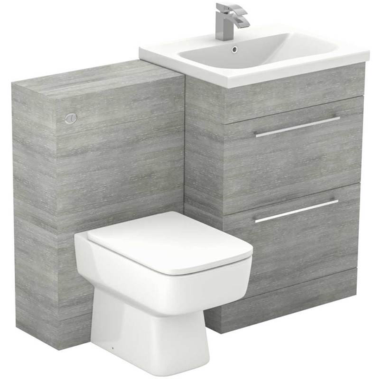 Napoli Molina Ash 1100mm 2 Drawer Vanity Unit Toilet Suite - Molina Ash