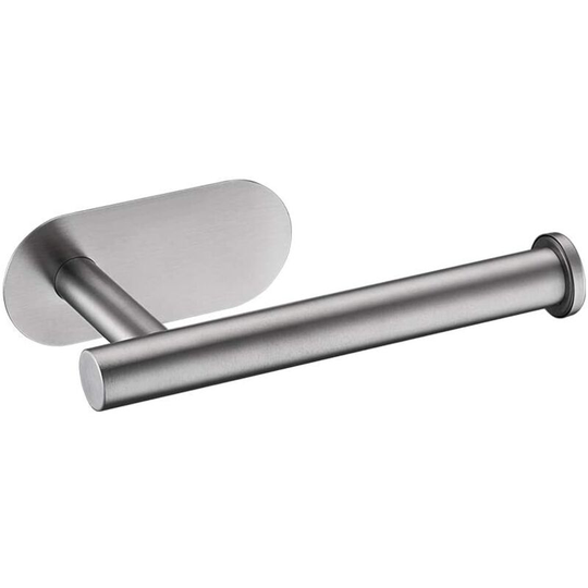 Toilet Paper Holder, Wall Mounted Toilet Paper Holder, 304 Stainless Steel Toilet Roll Holder, No Drilling 3M Self-Adhesive Toilet Paper Holder, Gray