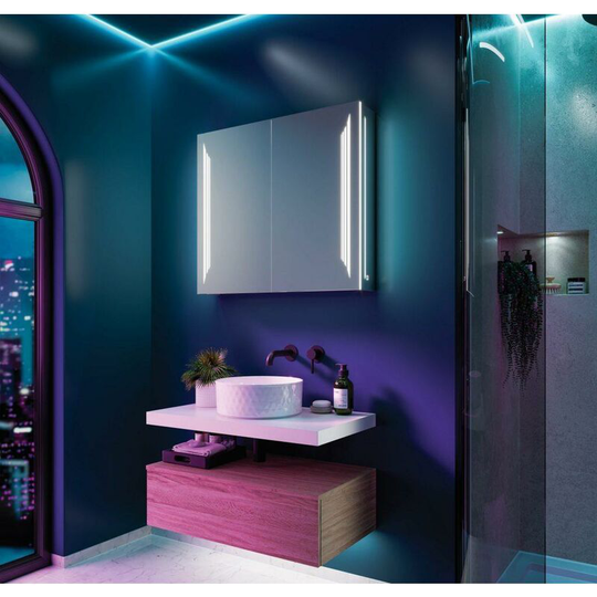 HiB Dimension 50 Bluetooth Bathroom Cabinet - 500mm - 54500 - Clear