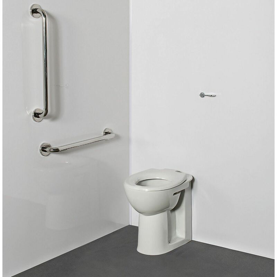 NymaCARE Doc m Bathroom Toilet Pack Disabled Ambulant Grab Rails Polished - White - Nymas