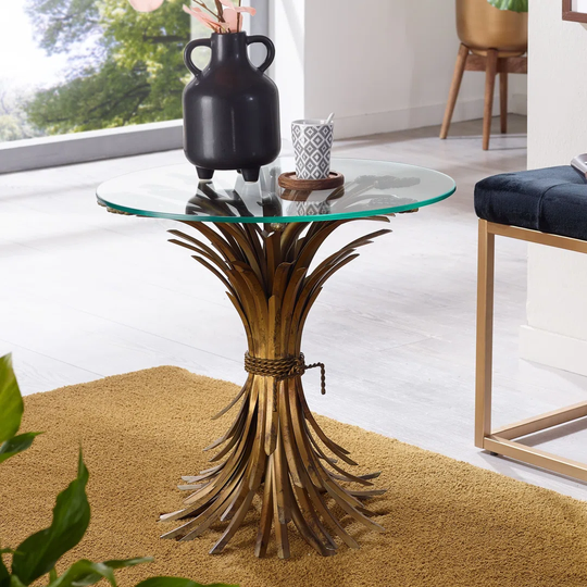 Ivy Bronx Side Table Small round coffee table Couch Modern living room table Coffee table tall, floral