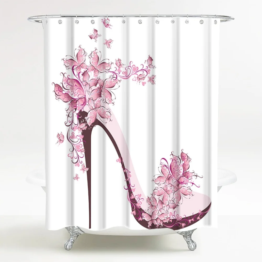 Shoe Polyester Shower Curtain