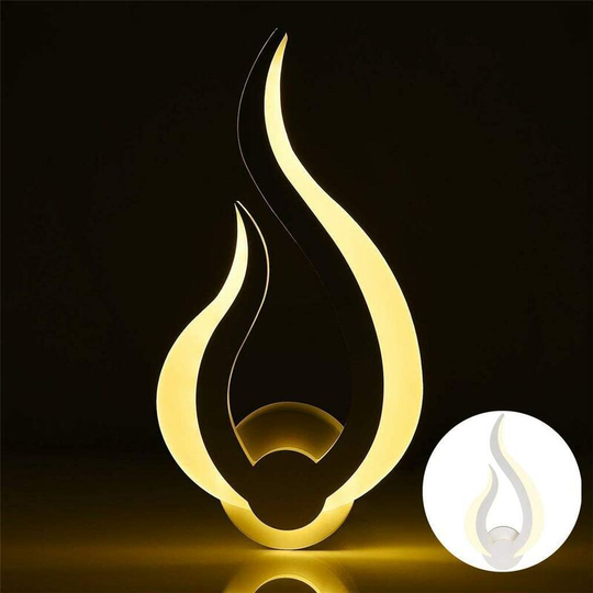 Indoor Wall Light, BR-Vie Modern led Wall Lamp 10W, Warm White 3000K, 31cm Height, Flame Shape, Acrylic, Wall Mounted Night Light, for Living Room