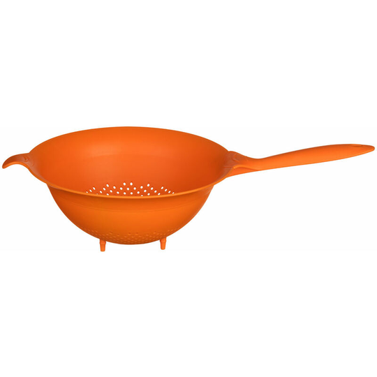 Orange Plastic Colander Strainer With Handle Ideal For Washing And Draining Vegetables Pasta Food Strainer With Holes 25 x 10 x 44 - Premier