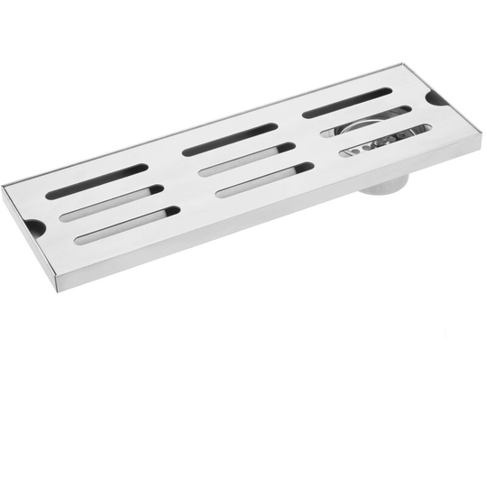 PrimeMatik - 30x10cm floor drain gutter with matte stainless steel grid