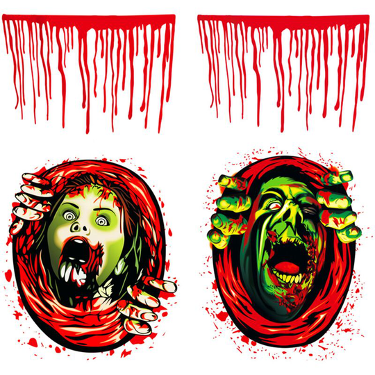2 Pack Halloween Toilet Seat Covers 3D Horror Morphing Decal for Halloween Themed Home Decor (Man Head and Woman Head), Horror Festival Decorative