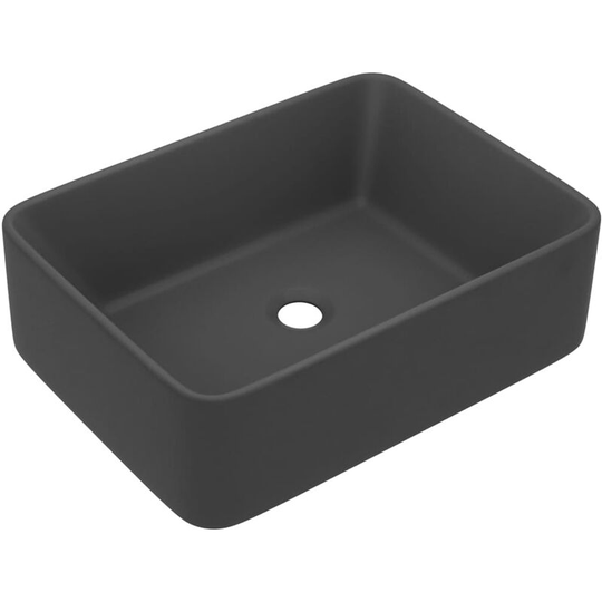 Luxury Wash Basin Matt Dark Grey 41x30x12 cm Ceramic Vidaxl Grey