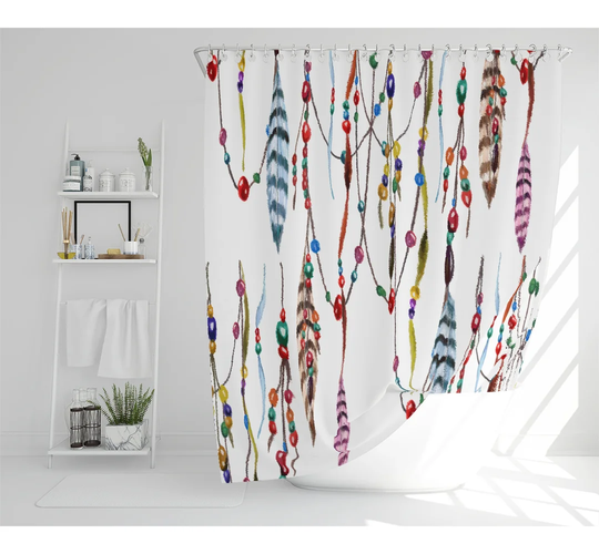 Buddleia Polyester Shower Curtain Set