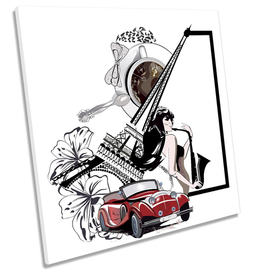 Eiffel Tower Coffee Saxophone - Wrapped Canvas Graphic Art