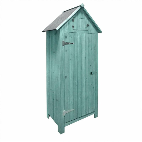 Outdoor Bideford Garden Wooden Storage Cabinet Tool Shed, Green - Green - Airwave