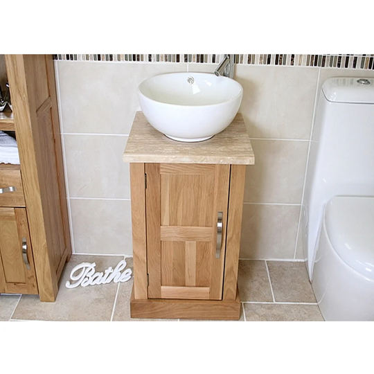 Desirae Compact Solid Oak 500mm Free-standing Vanity Unit