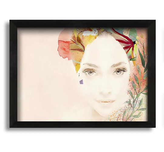 Flowerwoman - Picture Frame Graphic Art on Canvas
