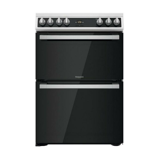 Hotpoint Ariston - Hotpoint HDT67V9H2CW_UK 60cm Double Electric Cooker with Ceramic Hob - Black/White