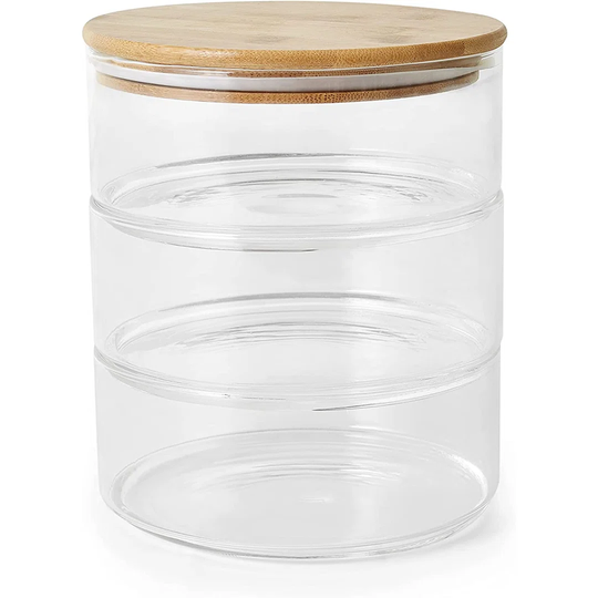 Stackable Glass Kitchen Canisters & Storage Jars