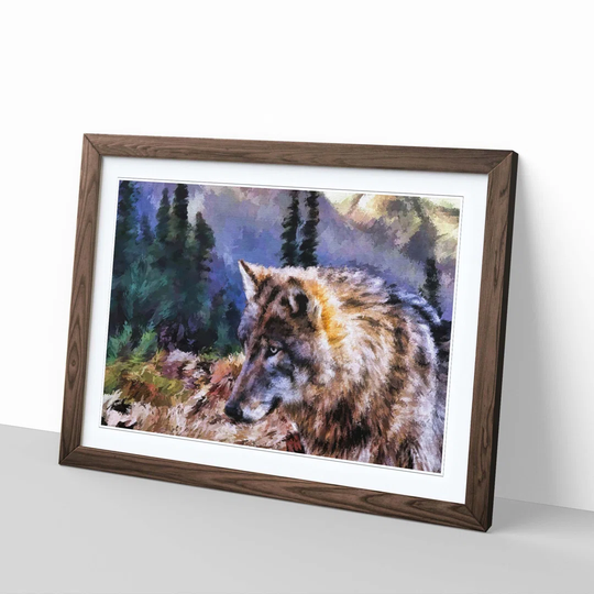 Abstract Wolf 3 Framed Painting Print