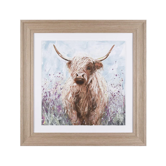 Heather the Highland Cow by Adelene Fletcher - Picture Frame Painting Print on Paper