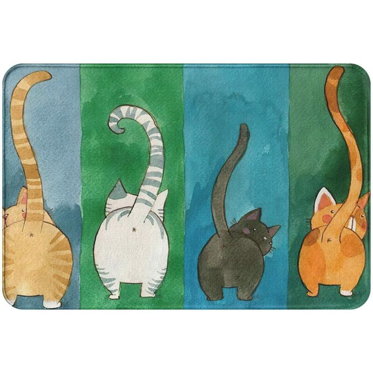 Pussy Ass Bath Mat Cat Bath Rug Bathroom Rug Floor Decor Carpet with Non Slip Backing Soft Comfortable Water Absorption 24x16