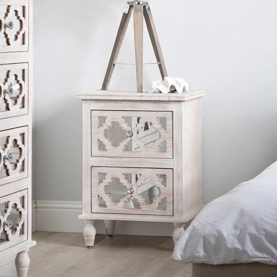 Bedside Table for Bedroom Furniture, 66cm Wooden Nightstand Storage Bed Cabinet Side Table