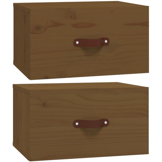 Wall-mounted Bedside Cabinets 2 pcs Honey Brown 40x29.5x22 cm Vidaxl Brown
