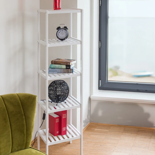 Jessica 34.5Cm W x 139.5Cm H x 33Cm D Solid Wood Free-Standing Bathroom Shelves