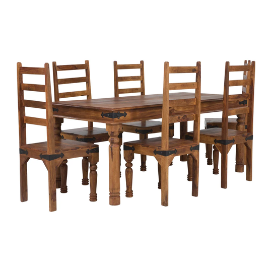 Bewley 6 - Piece Rosewood Solid Wood Dining Set
