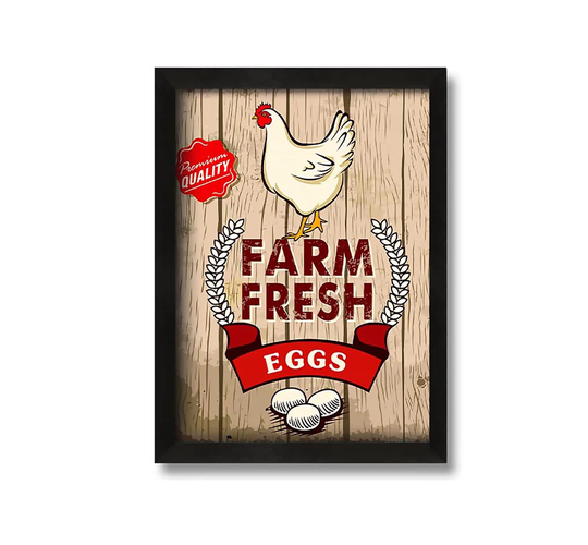 Farm Fresh Eggs - Picture Frame Typography on Canvas