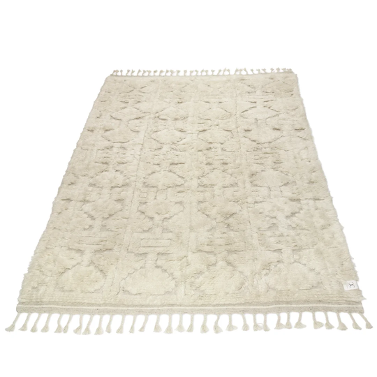 Mariela Hand Knotted Wool White Rug