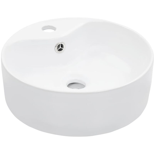 Wash Basin with Overflow 36x13 cm Ceramic White vidaXL - White