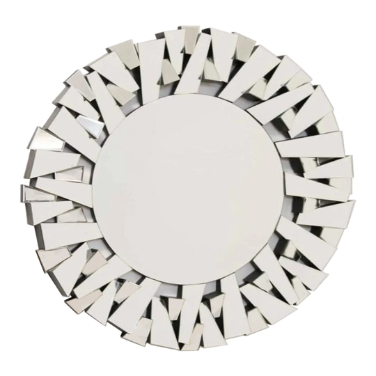 Hebron Round Wall Mounted Accent Mirror in Silver