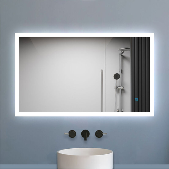 Aica Sanitär - 900x700mm Backlit led Illuminated Bathroom Mirror with led Lights, Lighted Bathroom Makeup Wall Mounted Mirror with Demister Pad,
