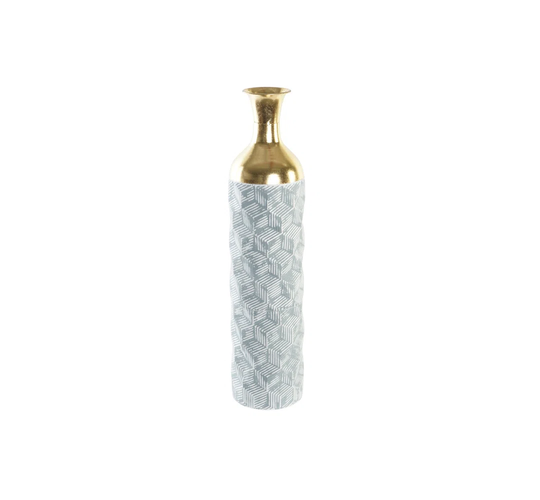 Boxrah White/Golden 71Cm Metal Table Vase