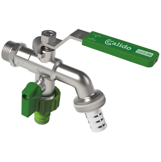 Double Duo Outlet Garden Outdoor Tap Ball Valve Faucet 1/2" x 3/4" x 3/4" BSP